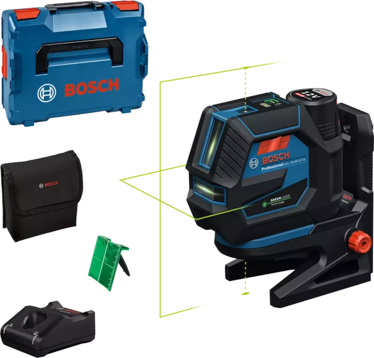 Bosch GCL 12V-50-22 CG 12V Accu Kruislijnlaser Set (1x2.0Ah) In L-Boxx