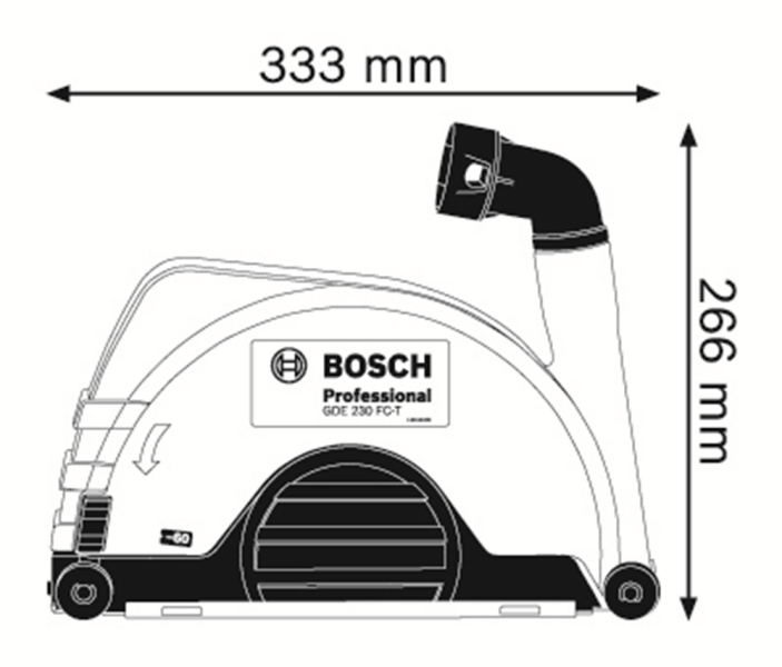 Bosch GDE 230 FC T Stofkap Voor Haakse Slijpers - 230mm - Toolless Aansluiting - Detailed view of the product
