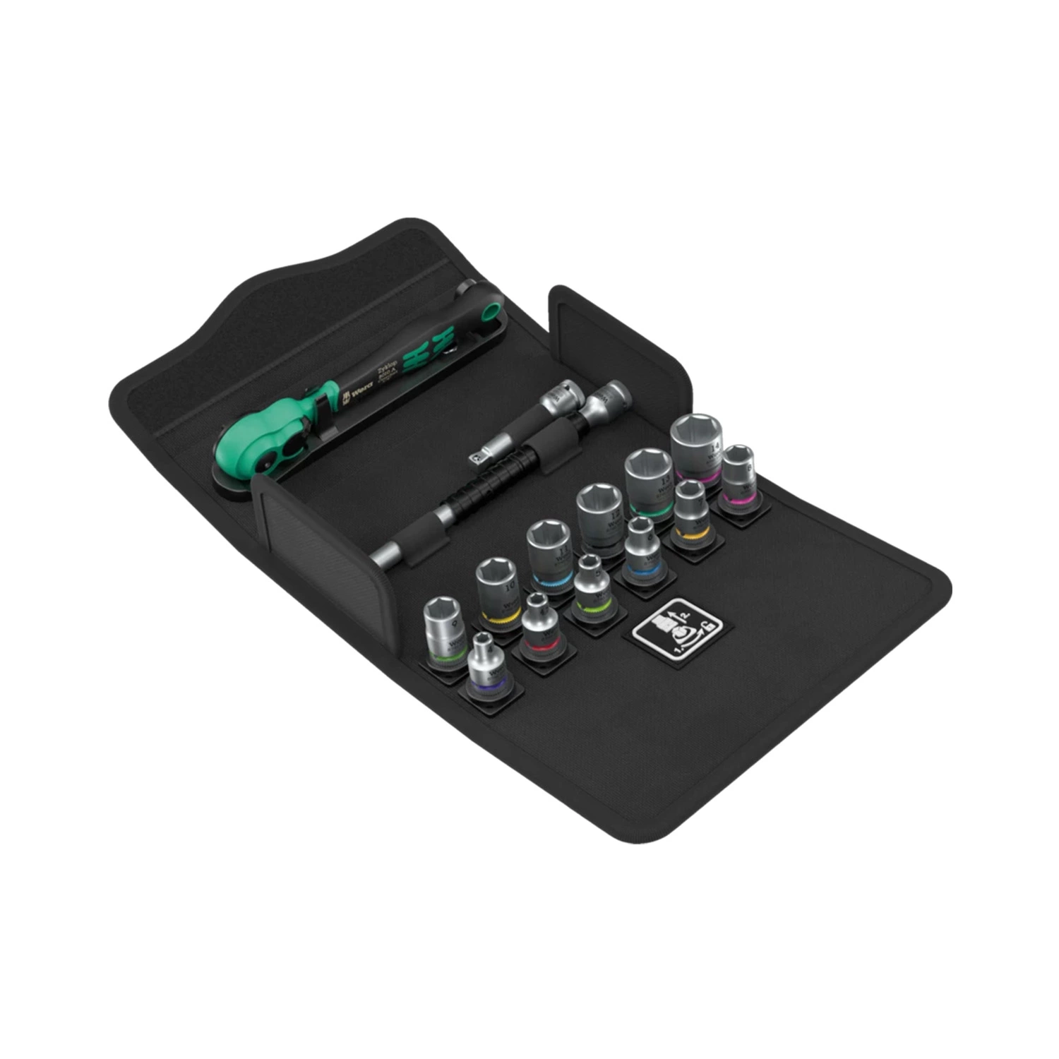 Wera 05004022001 15-delige 8100 SA 13 Zyklop Comfort Ratel- En Doppenset In Etui - 1/4" afbeelding