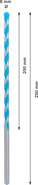 Bosch 2608901484 EXPERT Universeelboor CYL-9 MultiConstruction - 8x200x250mm - Detailed view of the product