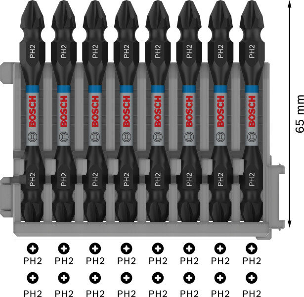 Bosch 2608522327 7 Delige Impact Control Bitset - PH2 / PZ2 / T15 / T20 / T25 / T30 - Detailed view of the product