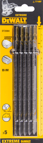 DeWALT DT2084 BiM Decoupeerzaagblad Extreme - 2mm Tandafstand - Sandwich Materiaal (5st) - Detailed view of the product