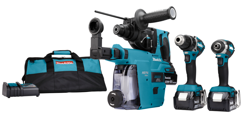 Makita DLX3106TW1 3-delige Combiset (2x 5.0Ah Accu) In Tas EAN: 88381876209