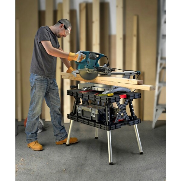 Keter 237005 Inklapbare Werkbank - Zwart/Rood - Draagcapaciteit 450 Kg - Detailed view of the product