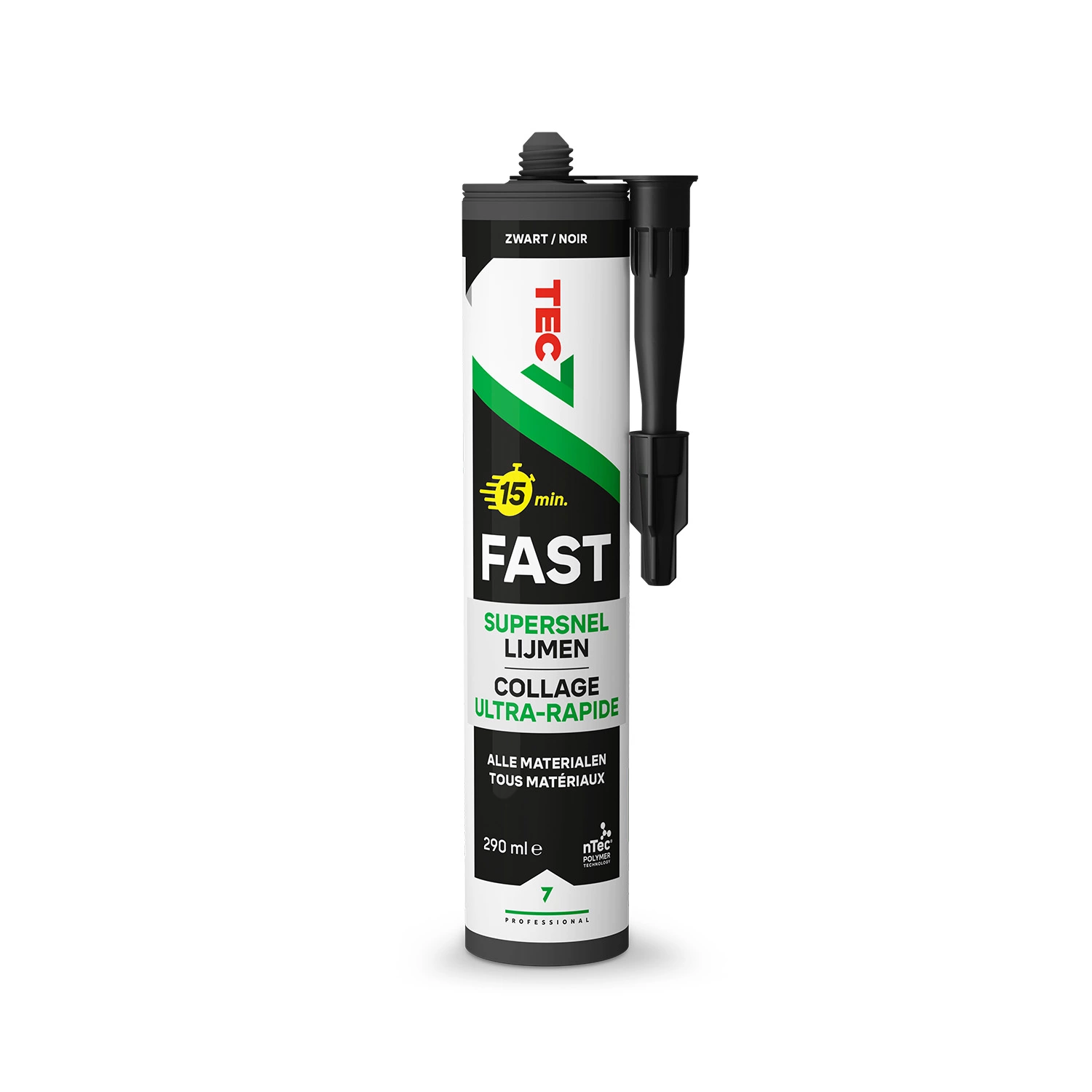 Tec7 Fast Supersnelle Lijmkit - Zwart - 290ml