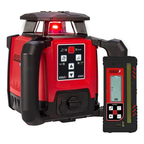 Levelfix 650H Roterende Laser Set Incl. Ontvanger In Koffer - Rood - 600m - IP66 - Detailed view of the product