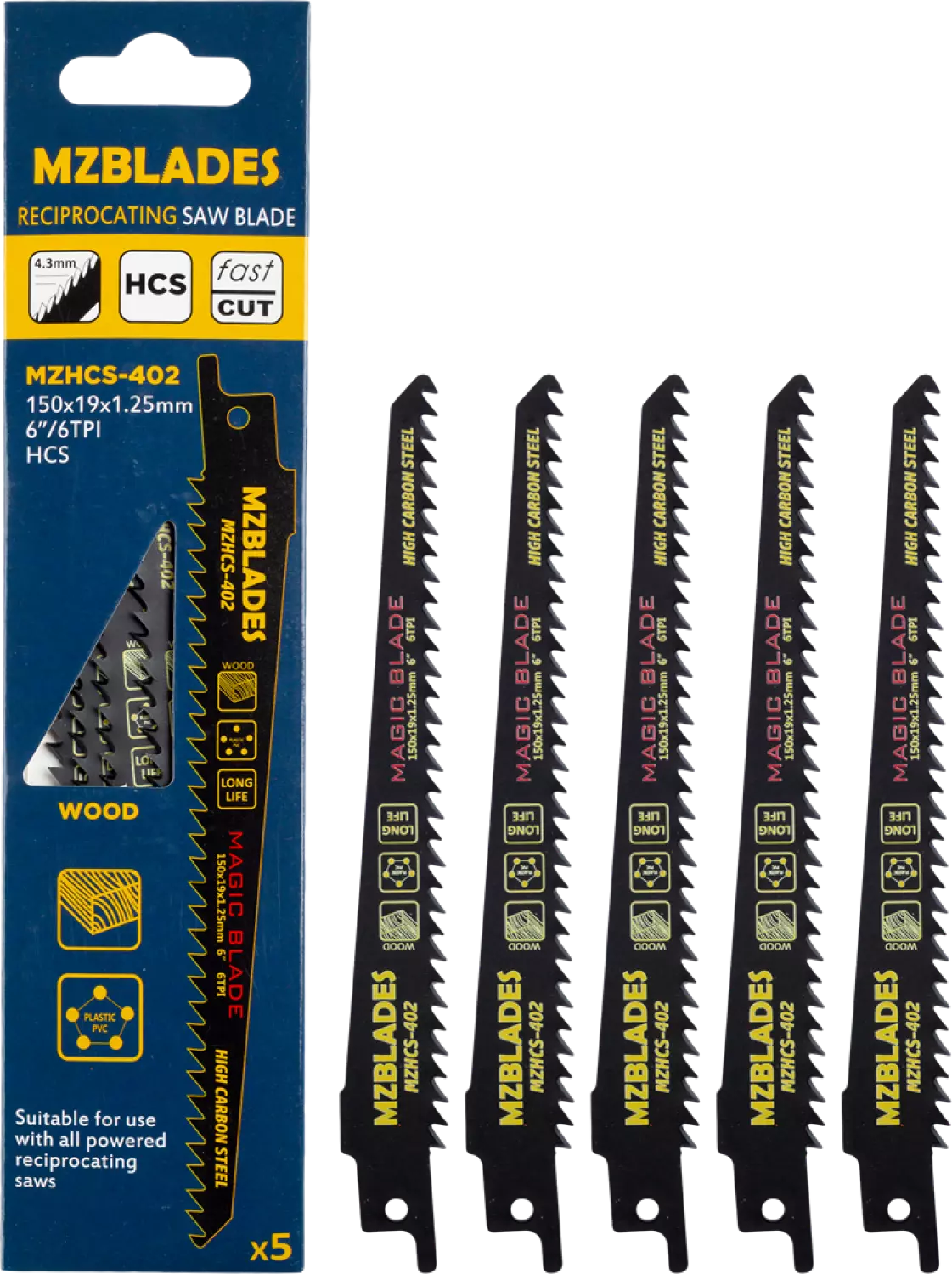 Multizaag MZHCS-402 Reciprozaagblad Hout - 5 Stuks thumbnail 2