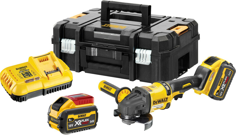 DeWALT DCG418X2-QW 54V Li-ion FlexVolt Accu Haakse Slijper Set (2x 9.0Ah) - 125mm