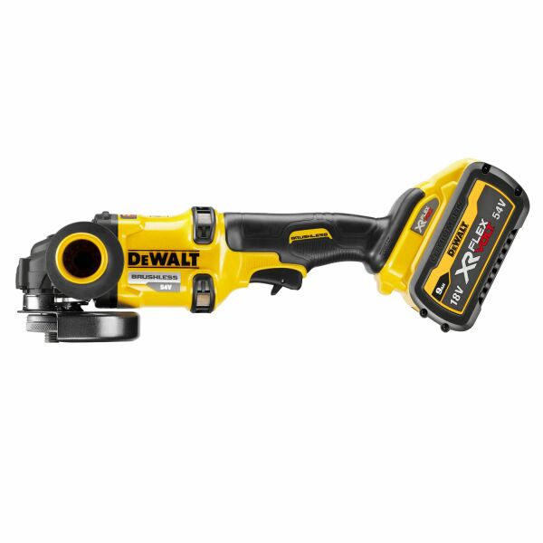 DeWALT DCG418X2-QW 54V Li-ion XR FlexVolt Accu Haakse Slijper Set (2x 9.0Ah) In TSTAK - 125mm - Detailed view of the product