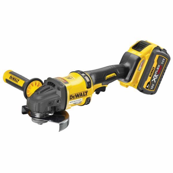 DeWALT DCG418X2-QW 54V Li-ion XR FlexVolt Accu Haakse Slijper Set (2x 9.0Ah) In TSTAK - 125mm - Detailed view of the product