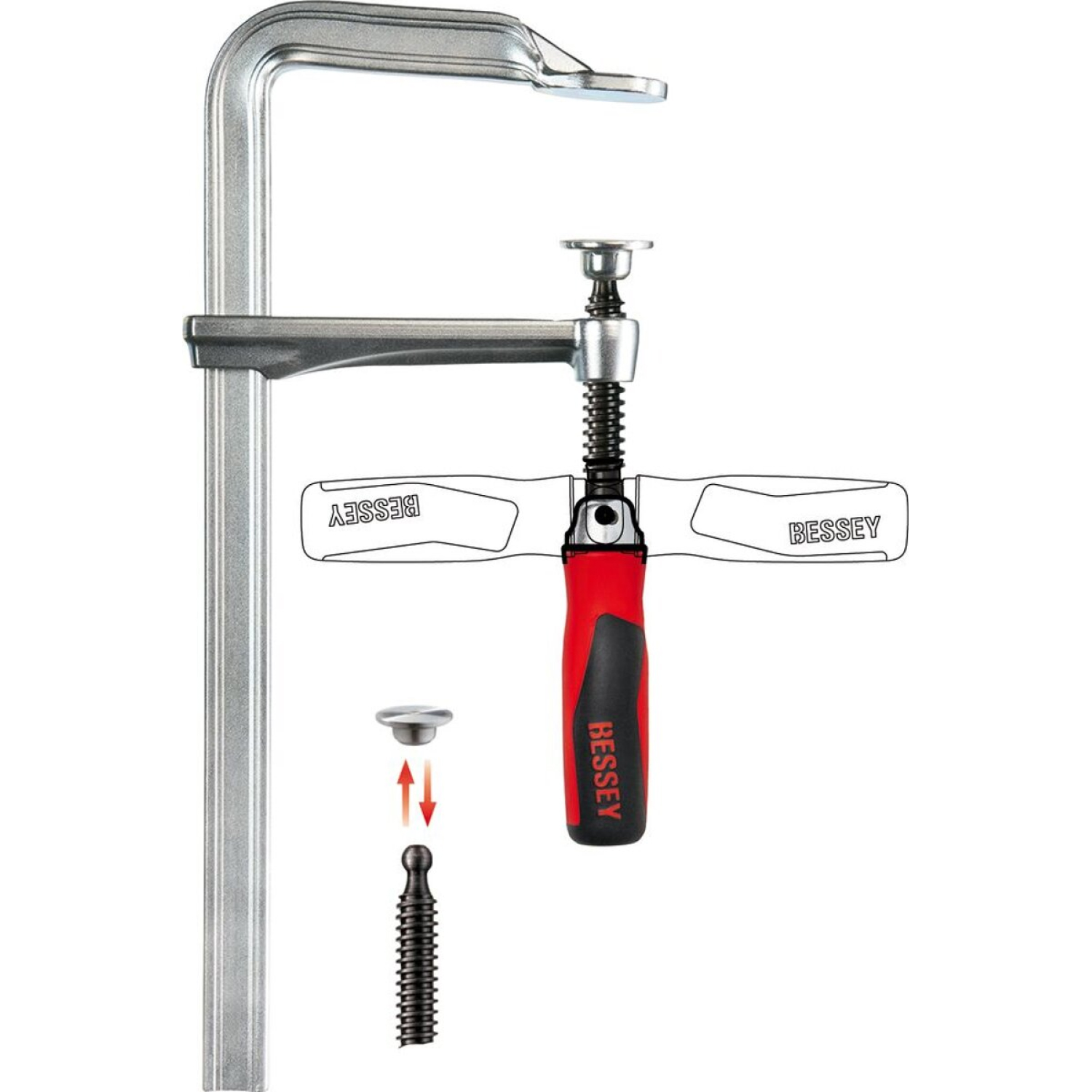 Bessey GZ50-12KG Lijmtang - Geheel Staal - 500 X 120mm - Klapgreep