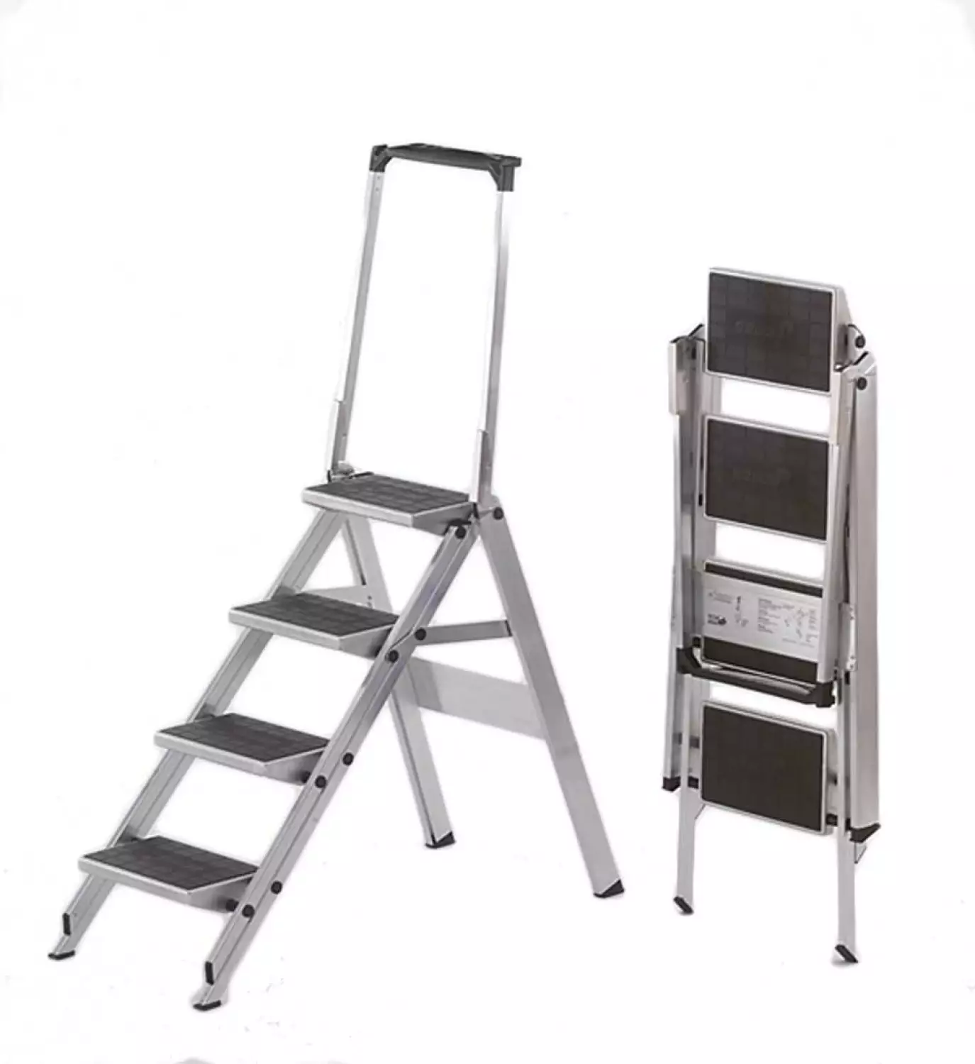 Little Jumbo 1313650440 Trap - Enkel - Aluminium - 4 Treden Kunststof - Met Beugel - Max. Werkhoogte 2.92 M.