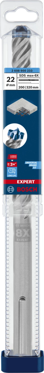 Bosch Accessories EXPERT SDS max-8X 2608900233 Hamerboor 1 stuks 22.00 mm Gezamenlijke lengte 320 mm 1 stuk(s)