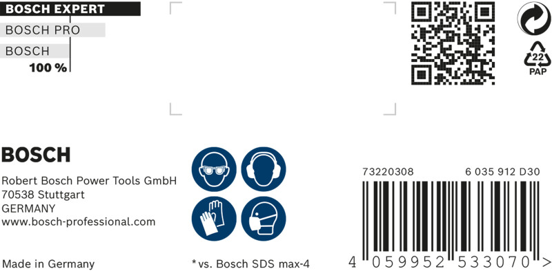 Bosch 2608900233 EXPERT Hamerboor SDS Max-8X - 22x200x320mm - Detailed view of the product