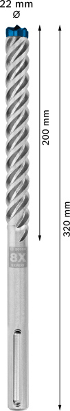 Bosch 2608900233 EXPERT Hamerboor SDS Max-8X - 22x200x320mm - Detailed view of the product