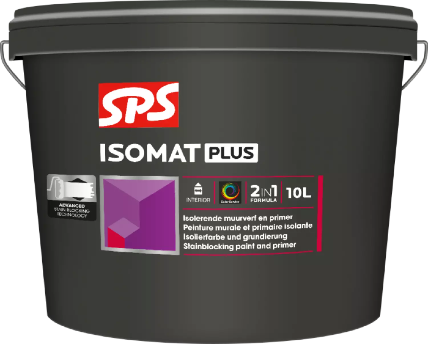 SPS Isomat Plus Muurverf En Primer - Op Kleur Gemengd - 10L