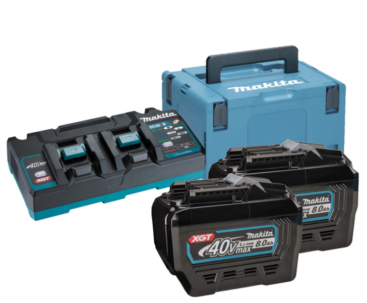 Makita 191Y97-1 40v XGT Li-ion Accu Starterset (2x 8.0Ah) + Duolader In Mbox EAN: 88381591379