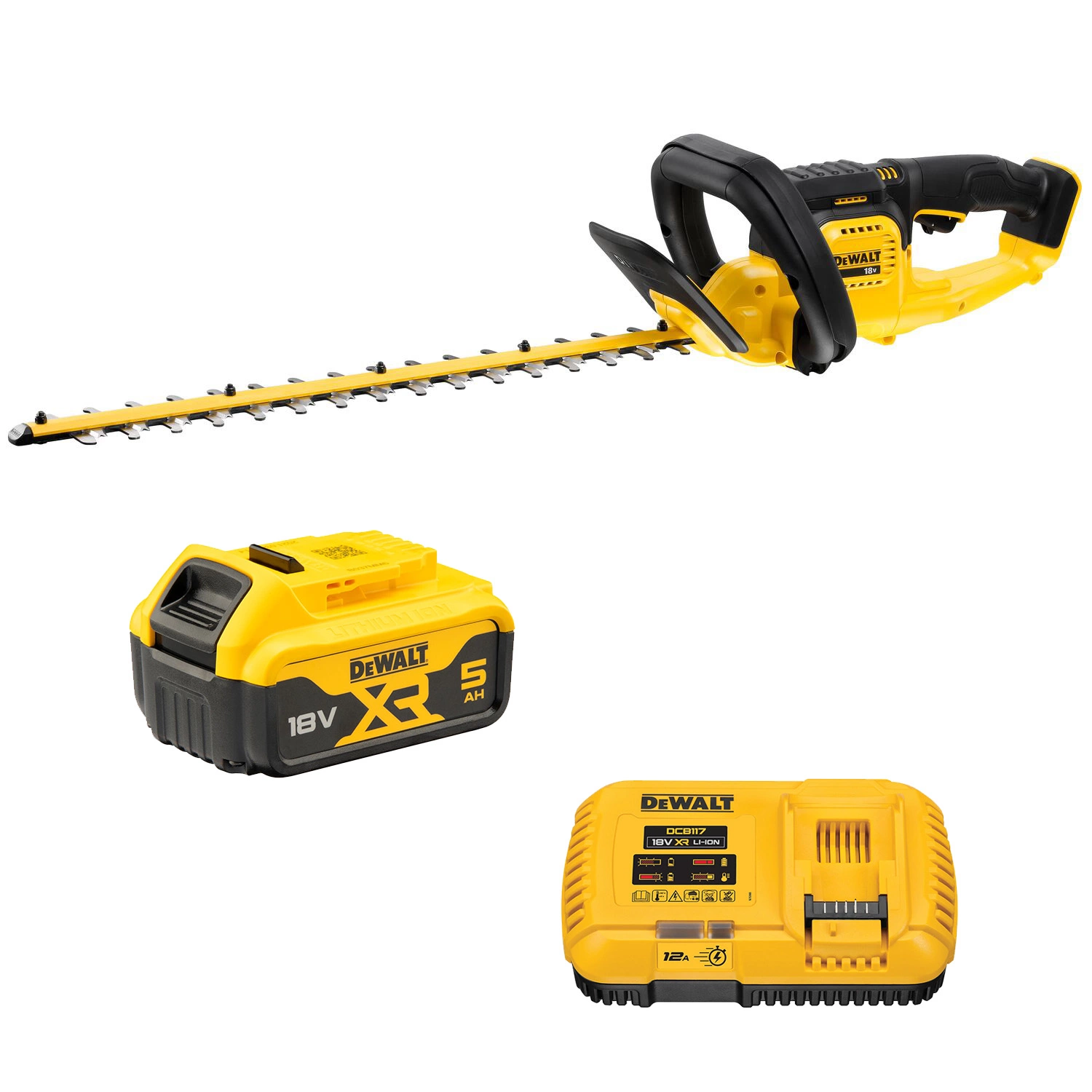 DeWALT DCMHT563P1 18V XR Li-Ion Accu Heggenschaar Set (1x 5.0Ah Accu) - 550mm afbeelding
