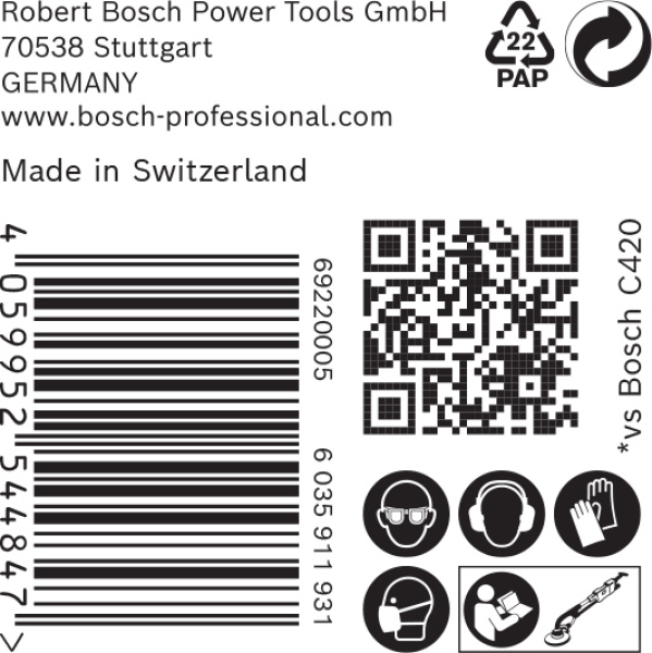 Bosch 2608901146 EXPERT Schuurvel C470 Best For Wood And Paint - 225mm - K40 - 19 Gaten (25st) - Detailed view of the product