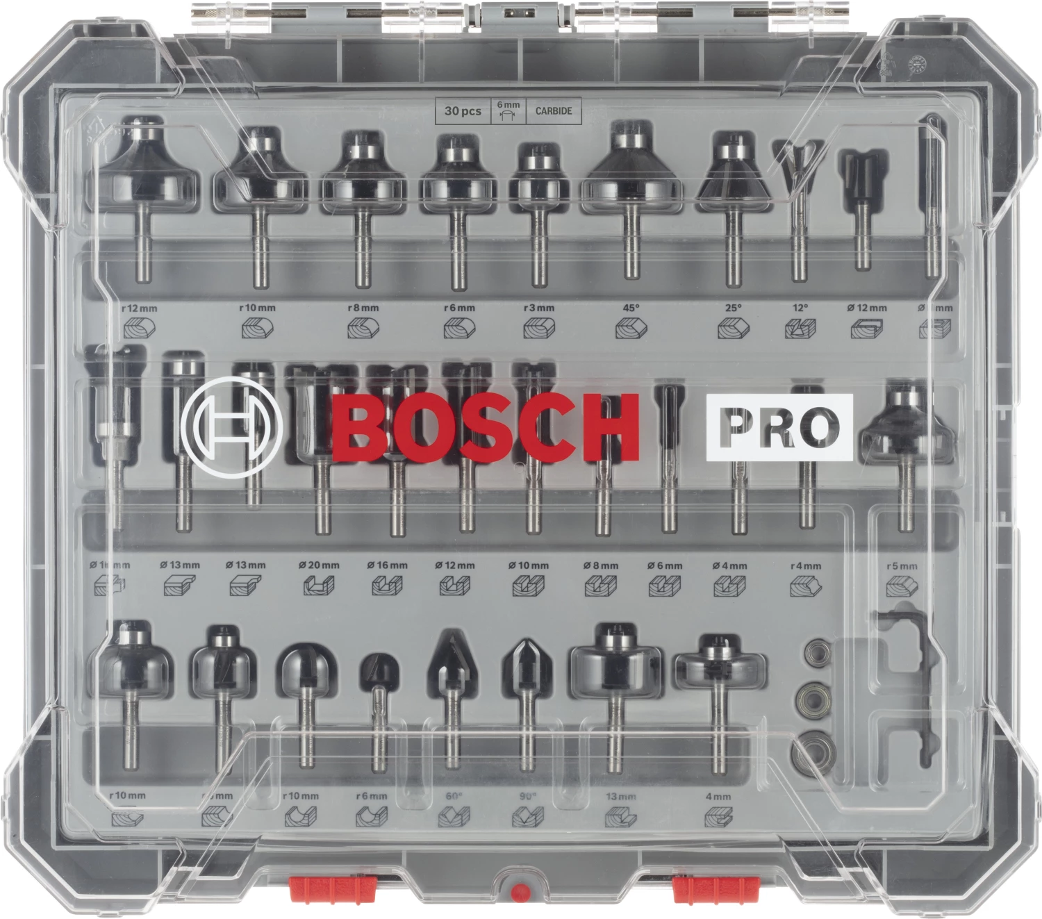 Bosch 2607017474 30-delige Frezenset In Cassette - 6mm