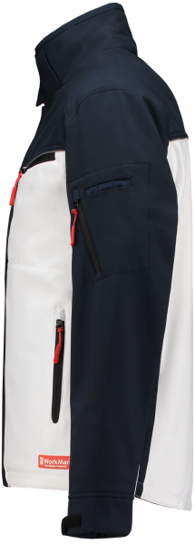 Workman 2511 Softshell Jacket Winter - Wit / Navy - 2XL - Detailed view of the product