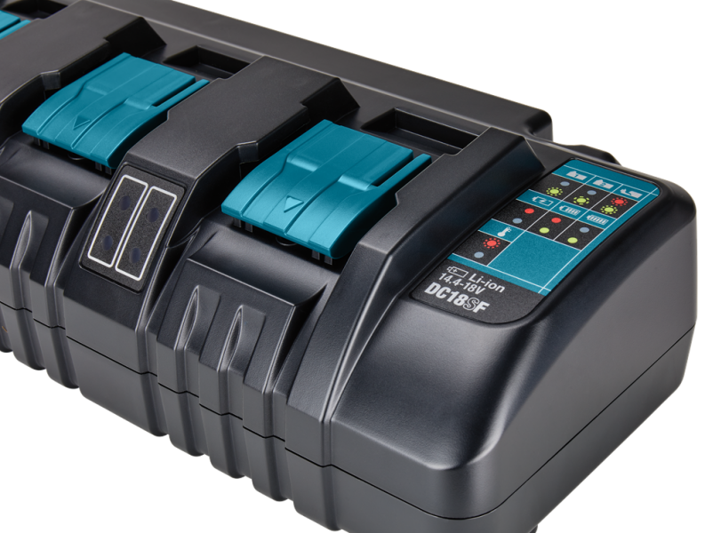 Makita DC18SF 14.4V - 18V Li-Ion Accu Multilader - 4 Accu's - Detailed view of the product
