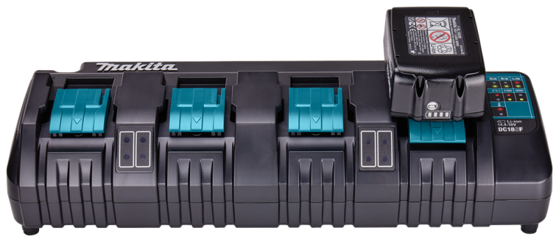 Makita DC18SF 14.4V - 18V Li-Ion Accu Multilader - 4 Accu's - Detailed view of the product