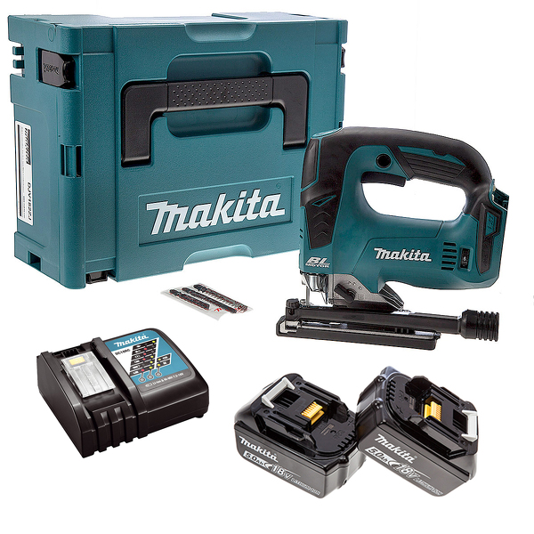 Makita DJV182RTJ 18V Li-Ion Accu Decoupeerzaag Set (2x 5.0Ah Accu) In Mbox - D-greep - Variabel - Koolborstelloos