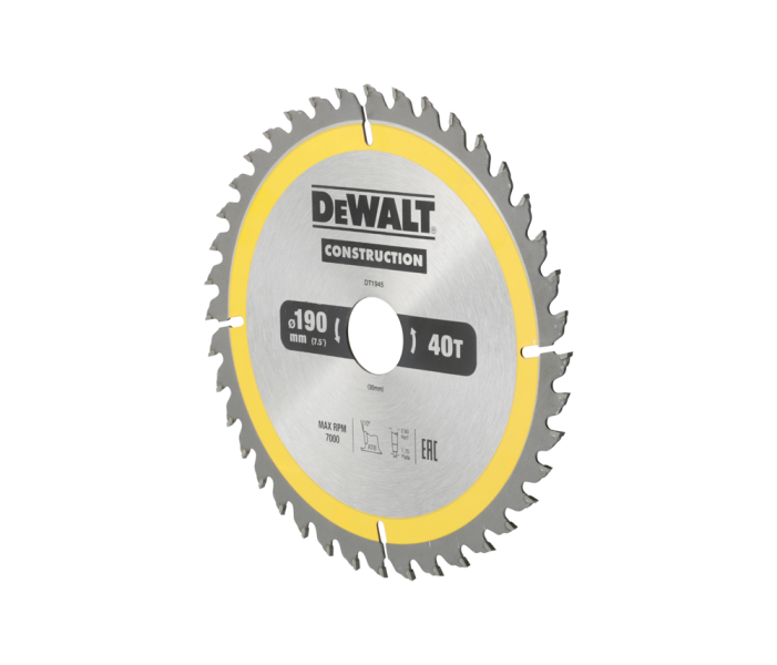 DeWALT DT1945 Cirkelzaagblad - 190 X 30 X 40T - Hout En Non-ferro Metaal - Detailed view of the product