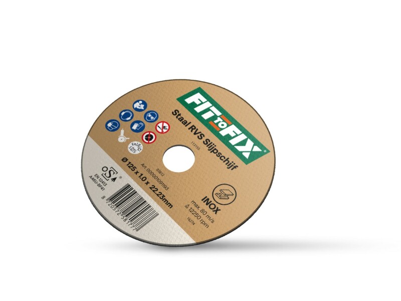 Fit-to-Fix Staal RVS Slijpschijf - 125mm - 10st In Blik - Detailed view of the product