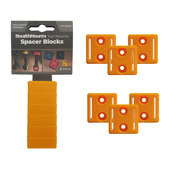 StealthMounts TMSPACE-YLW-6 Tool Mount Spacer Blocks Afstandhouder Voor Machinehouders - 12mm - Voor DeWalt XR - Geel - 6 Stuks - Default image for the product