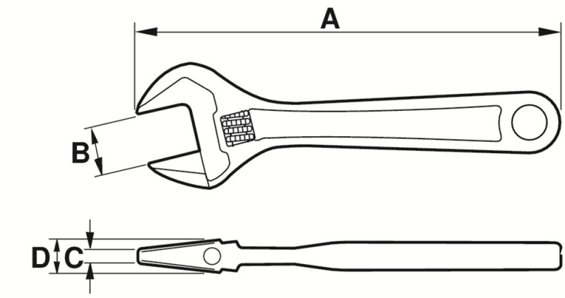 Bahco 8070 80-serie Verstelbare Moersleutel - 19mm - 155mm - Detailed view of the product