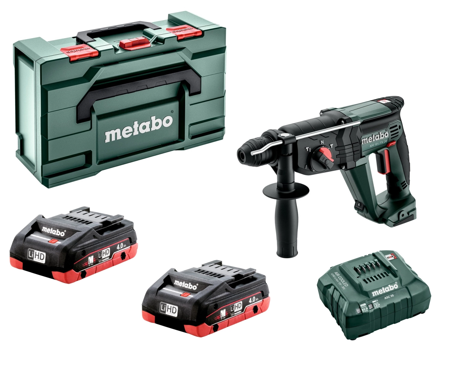 Metabo KH 18 LTX 24 18V Li-ion Accu Combihamer Set (2x 4.0Ah LiHD Accu) In MetaBOX