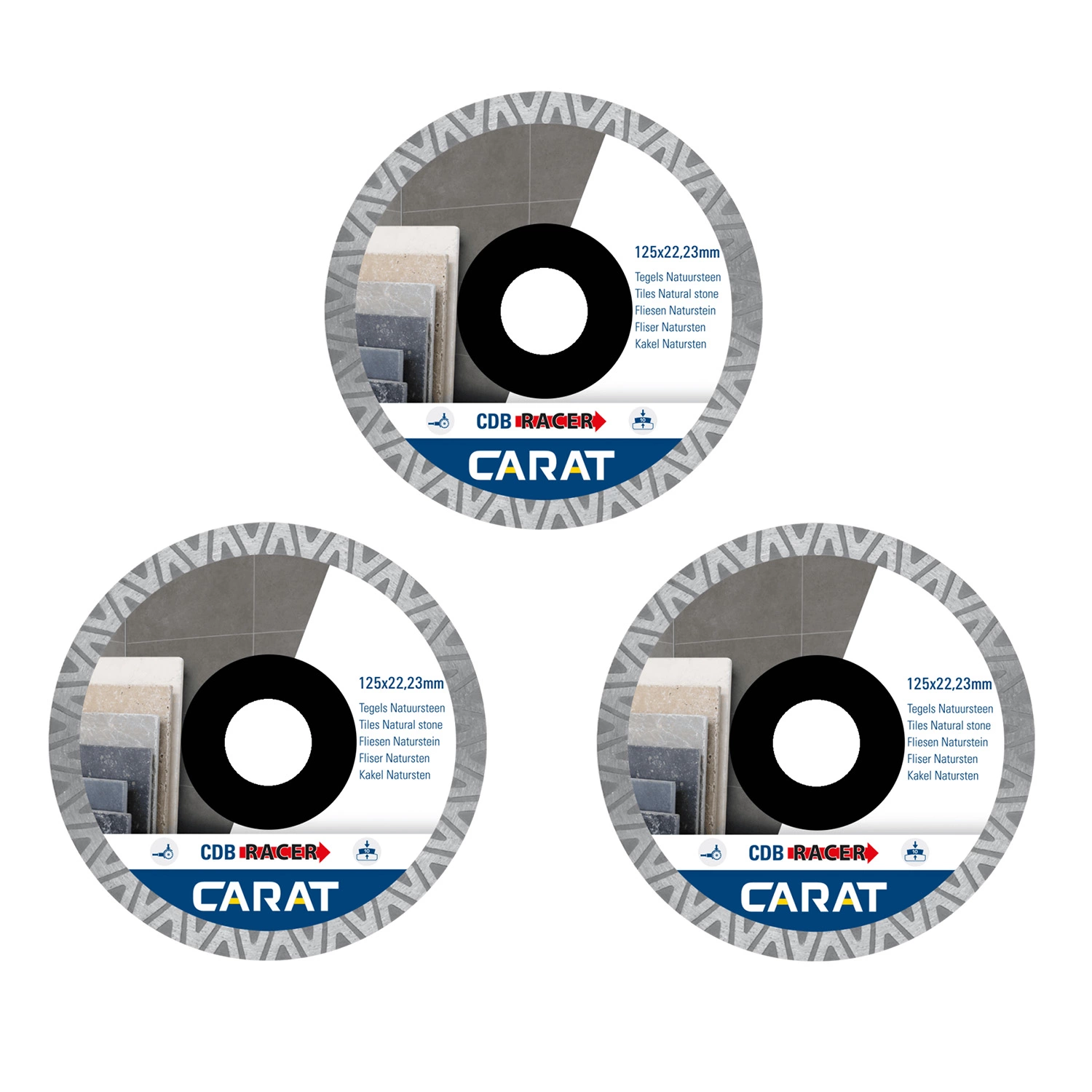 Carat CDBM125A25 3-pack Diamantzaagbladen Voor Tegels - 125 X 22,23mm - CDBM Racer