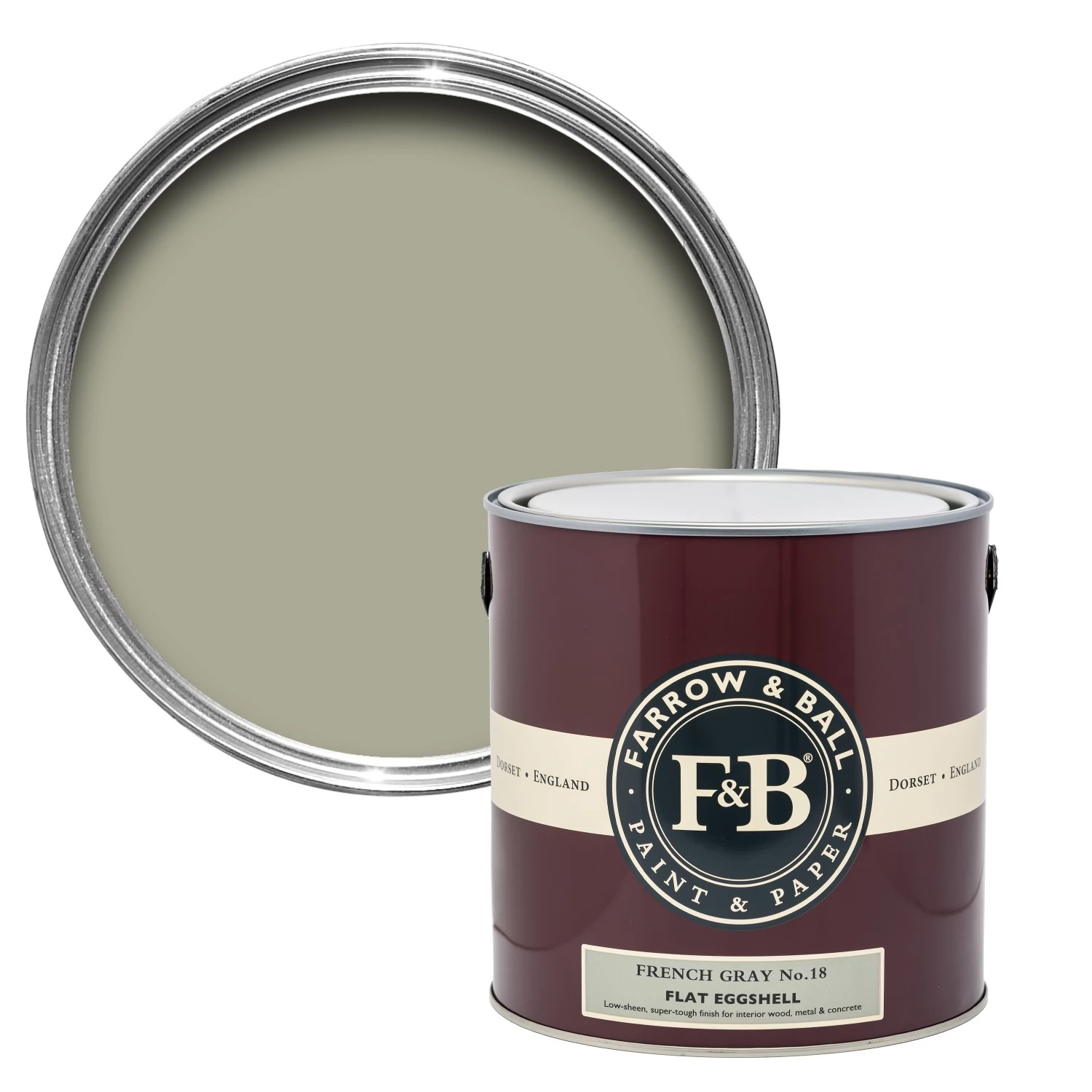 Farrow&Ball Flat Eggshell French Gray No.18 - 750ml