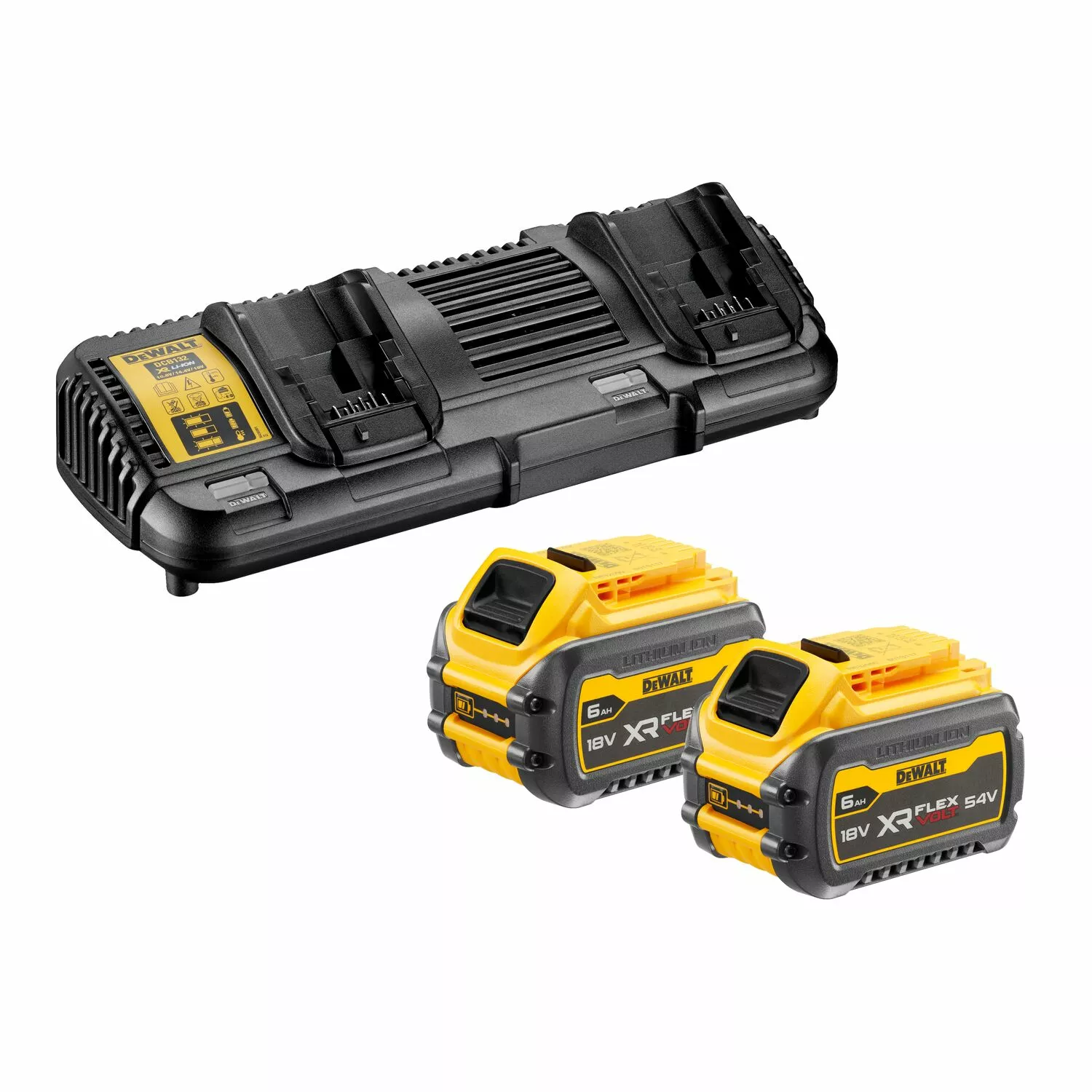 DeWALT DCB132T2 18 / 54V FlexVolt Li-Ion Accu Starterset (2x 6.0Ah) + Duolader