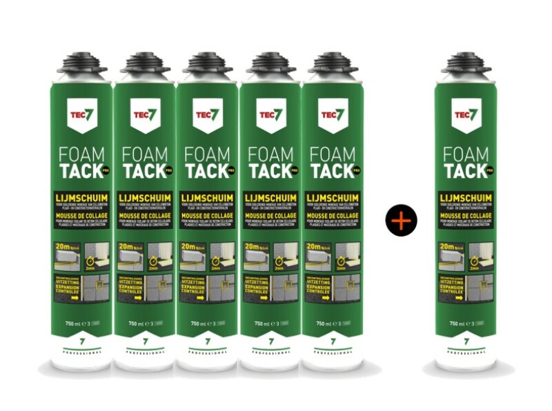 TEC7 FoamTackPro Lijmschuim - 750ml - 5 Stuks + 1 Gratis - Default image for the product
