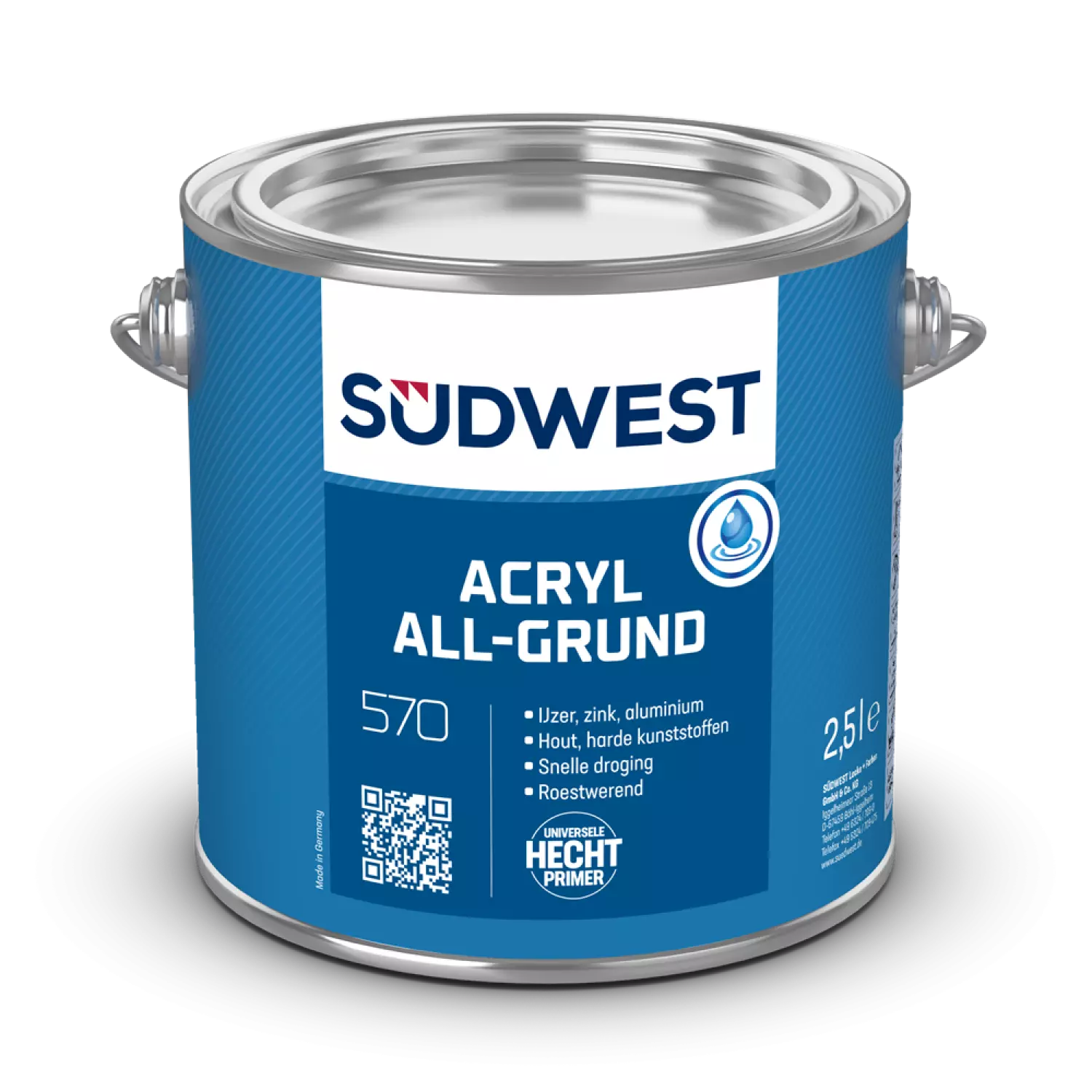 Südwest Acryl Allgrund U51 - Wit - 0,75L thumbnail 2