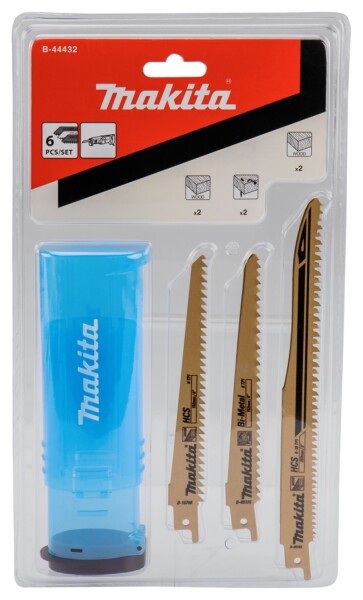 Makita B-44432 6-delige Reciprozaagbladenset In Koker - Detailed view of the product