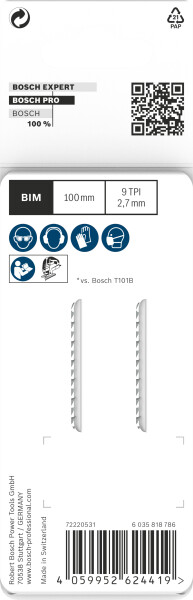 Bosch 2608655092 PRO T101BF Decoupeerzaagblad Clean - Hardhout (2st) - Detailed view of the product