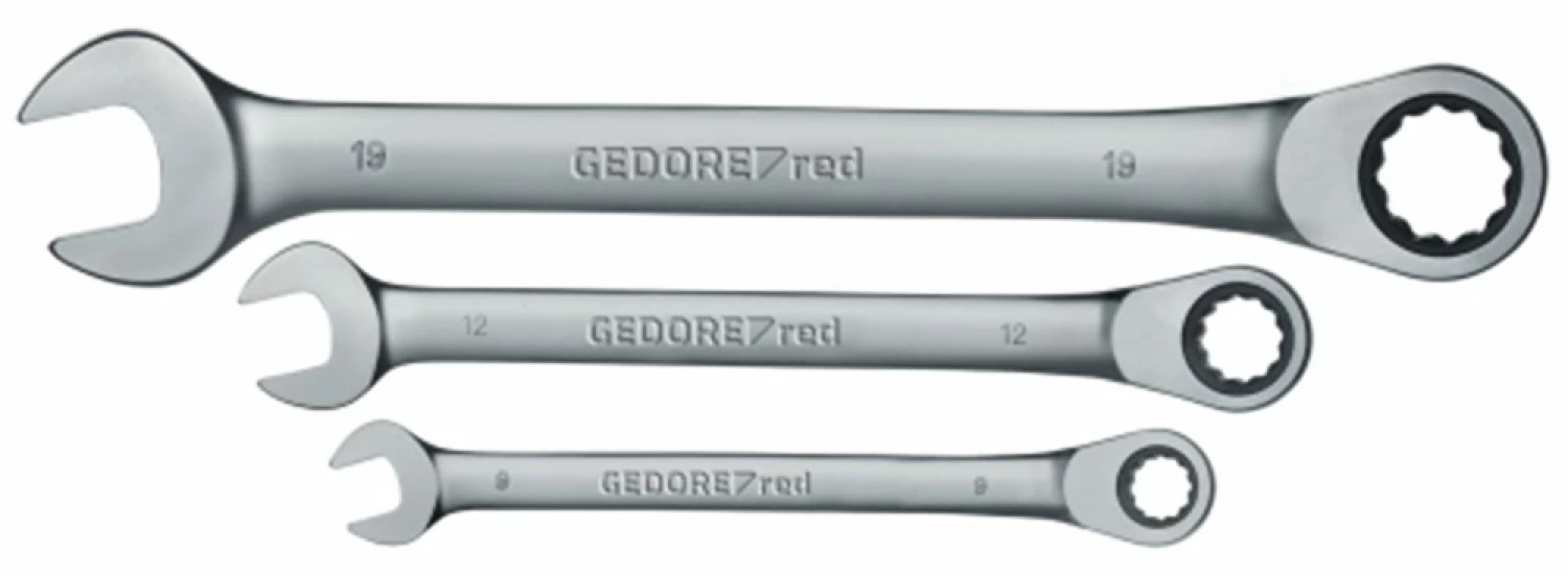Gedore RED R07105005 5-delige Ringratel-/steeksleutelset - 8-19mm