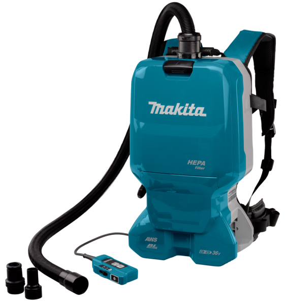 Makita DVC665ZU 2x18V Li-Ion Rugstofzuiger Body Incl. Accessoires - 1800L/min - 110mbar - Koolborstelloos - Detailed view of the product