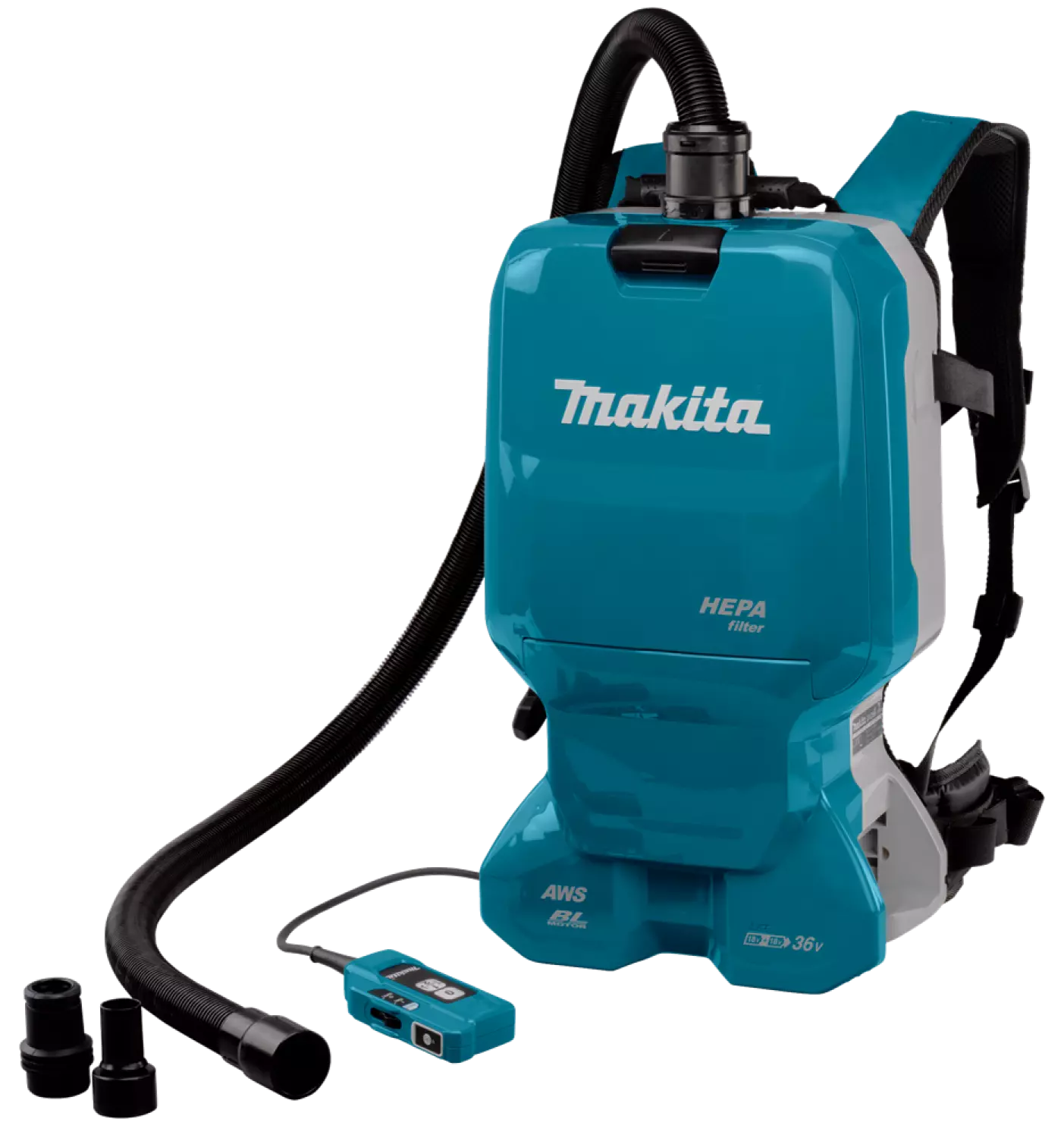 Makita DVC665ZU 2x18V Li-Ion Rugstofzuiger Body Incl. Accessoires - 1800L/min - 110mbar - Koolborstelloos thumbnail 3