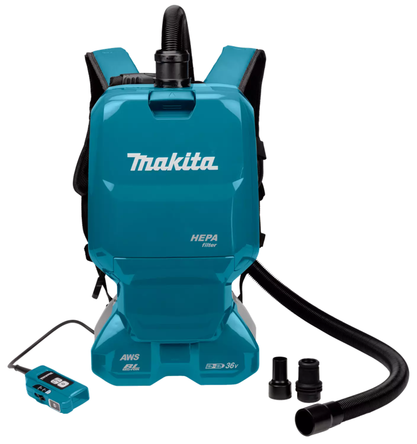 Makita DVC665ZU 2x18V Li-Ion Rugstofzuiger Body Incl. Accessoires - 1800L/min - 110mbar - Koolborstelloos thumbnail 2