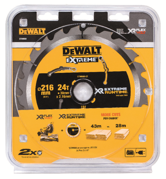 DeWALT DT99568 XR Cirkelzaagblad - 216 X 30 X 24T - Hout - Detailed view of the product
