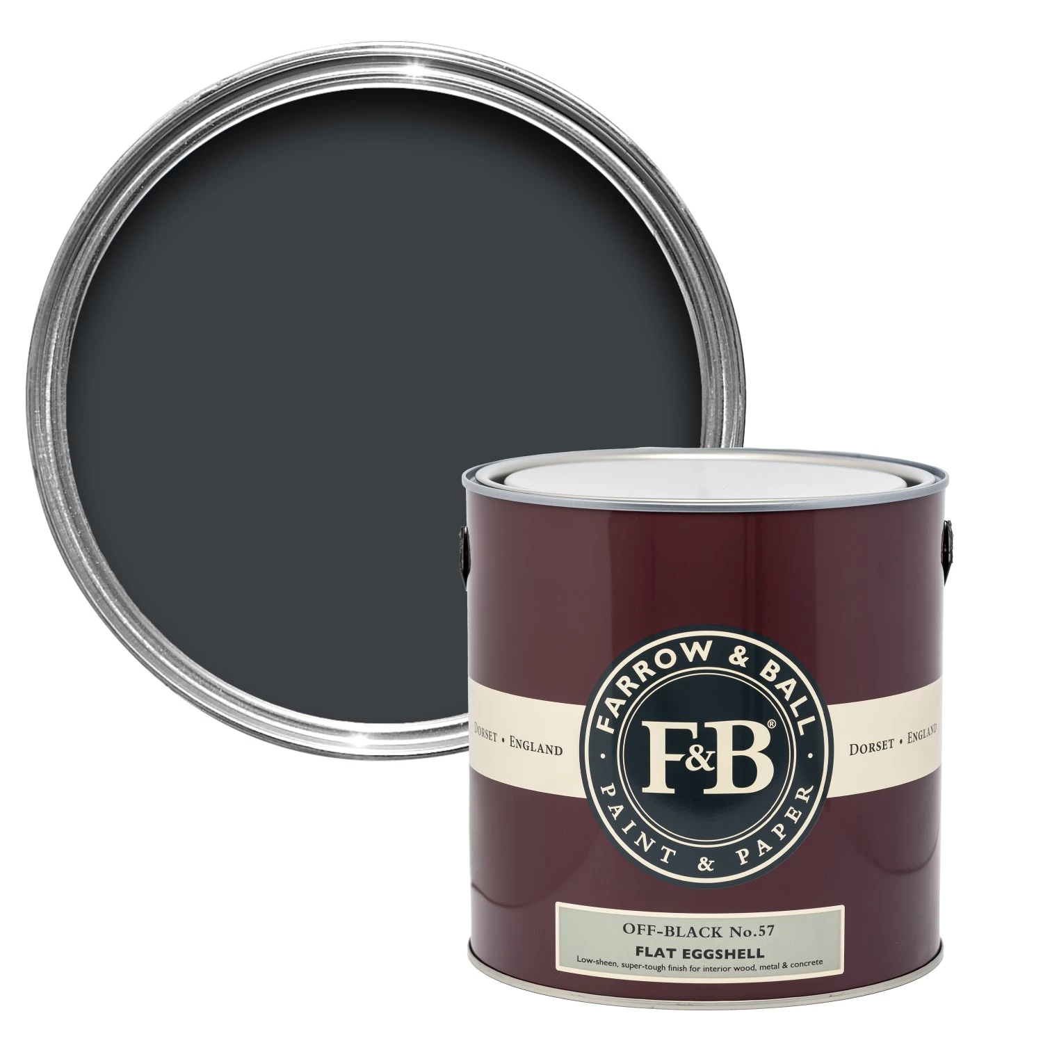 Farrow&Ball Flat Eggshell Off-Black No.57 - 2,5L