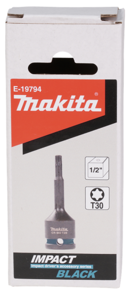 Makita E-19794 Slagschroefbit T30x78mm - Impact Black - 1/2"VK - Detailed view of the product