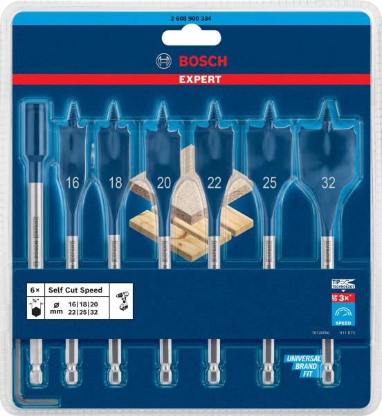 Bosch 2608900334 EXPERT 7-delige Speedborenset Self Cut Speed - 16/18/20/22/25/32mm - Detailed view of the product