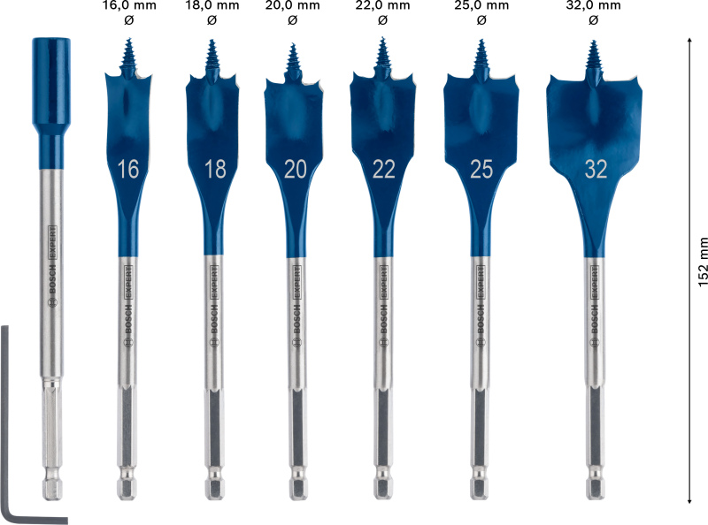 Bosch 2608900334 EXPERT 7-delige Speedborenset Self Cut Speed - 16/18/20/22/25/32mm - Detailed view of the product