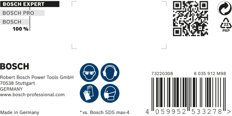Bosch 2608900253 EXPERT Hamerboor SDS Max-8X - 30x400x520mm - Detailed view of the product